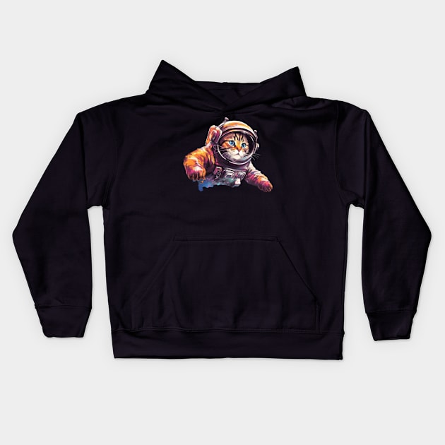 This cat is out of this world Kids Hoodie by Pixel Poetry